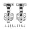 2Pcs Cabinet Hinges Stainless Steel 2.0mm Thick Thicken Base Electroplating Bright Wardrobe Hinge for Kitchen Bathroom