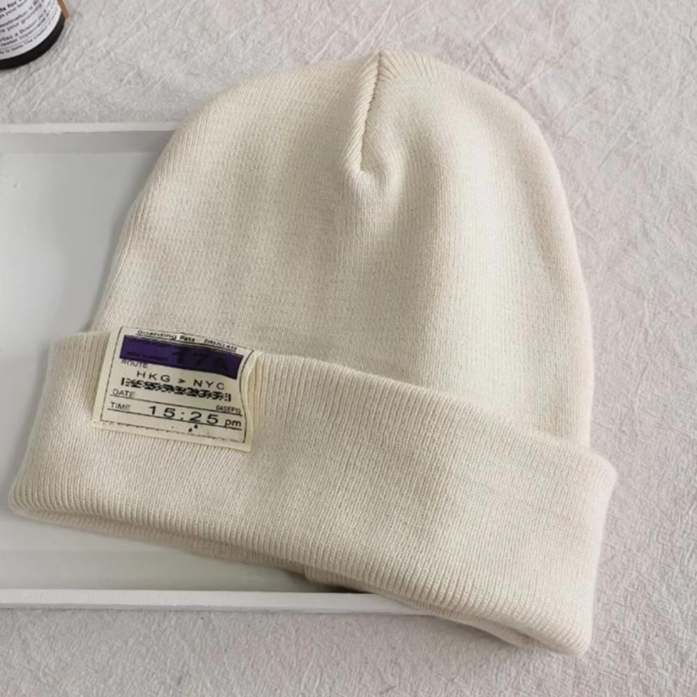 Warm Knitted Hat Elastic Pullover Cap Fashion Knitting Wool Beanie  for Autumn Winter