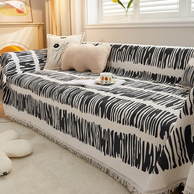 Modern Sofa Cover Throw Fringes Universal Couch Slipcover Sectional Furniture Protector Geometrical Sofa Towel For Pets Dogs