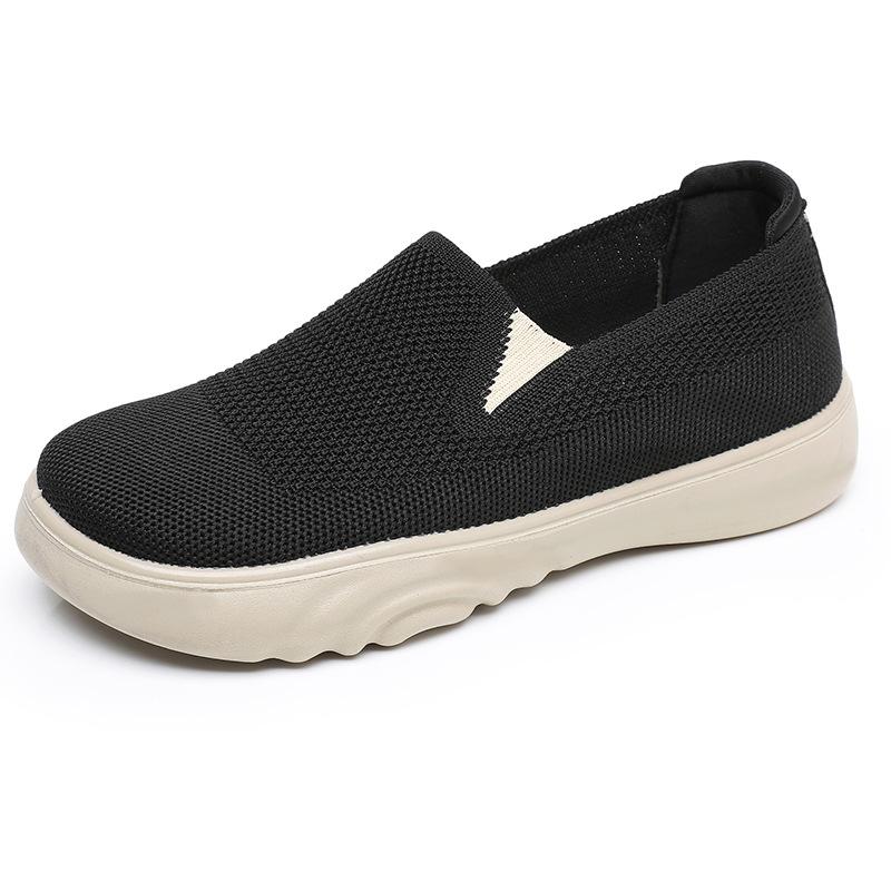 

Весенне-осенние новые тканевые туфли мягкие и удобные, туфли для мамы на одну педаль, модные универсальные туфли-рыбаки, нескользящие одинарные туфли 41 чёрный