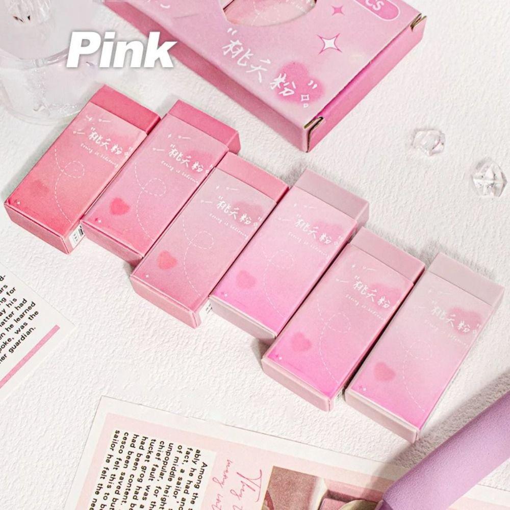 6 шт. шикарный градиентный ластик INS стиль карандаш резиновый милый стирательный ластик студент розовый