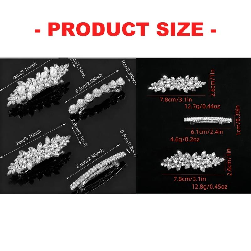Sparkling Rhinestones Bride Hair Clip Wedding Hair Pin Spring Barrette Hair Ornament for Bride Ceremony Photography Wear