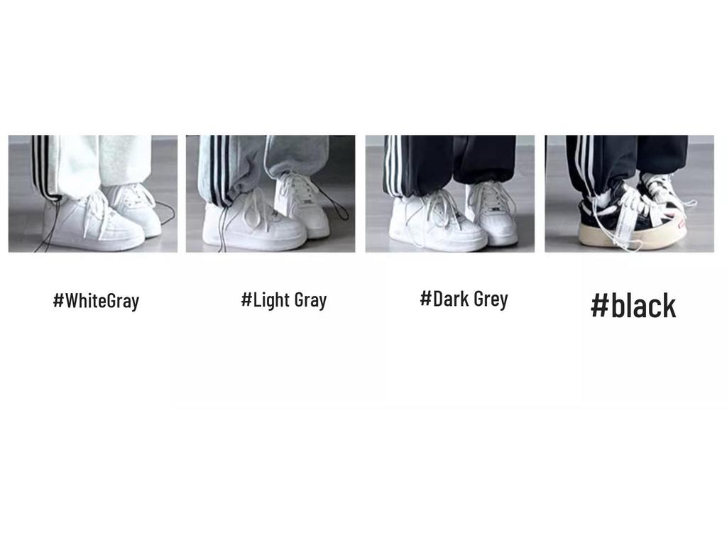 Women's White and Gray Wide-Leg Fleece Sweatpants with Three Stripes - Autumn/Winter Collection