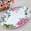 12 Inch, Fine Bone China Dinner  Plate Tray, Ceramic Oval Fish Dishes, Decorative Buffet Dishes Serving, Big Cake Tray