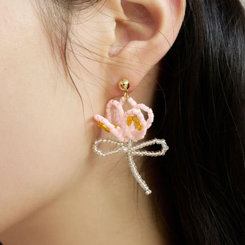 FANTASTIC PLANET wild flower beads earrings (3colors)