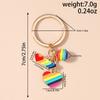 Fashion Rainbow Keychain Happy Rainbow Diy Alloy Accessories Colorful Cloud Charm Couple Family Keychain Pendant