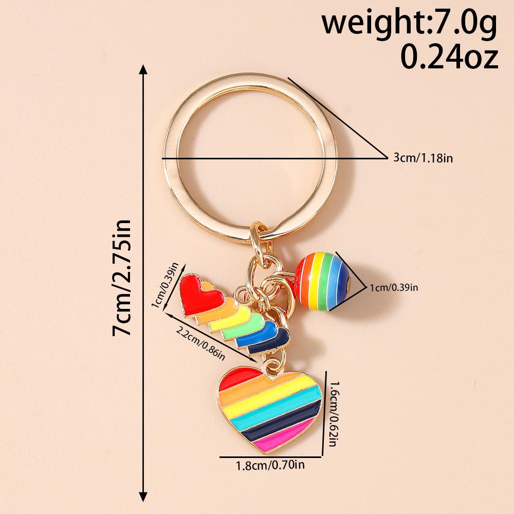 Fashion Rainbow Keychain Happy Rainbow Diy Alloy Accessories Colorful Cloud Charm Couple Family Keychain Pendant