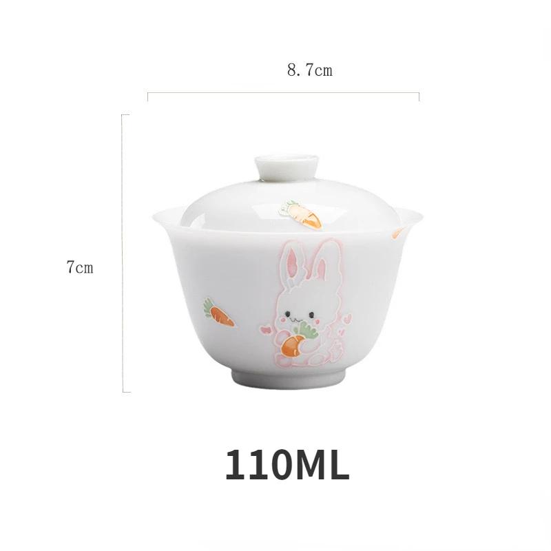 Japanese Hand-painted Moe Rabbit Teapot Lifting Pot Household White Porcelain Bubble Teapot Ball Hole Filter Kung Fu Tea Set