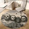 Halloween Horror Icons,Movie Monsters Print Chair Mat Round Rug Office Carpet, Machine Washable, Non Slip, Suitable for Living Rooms, Bedrooms