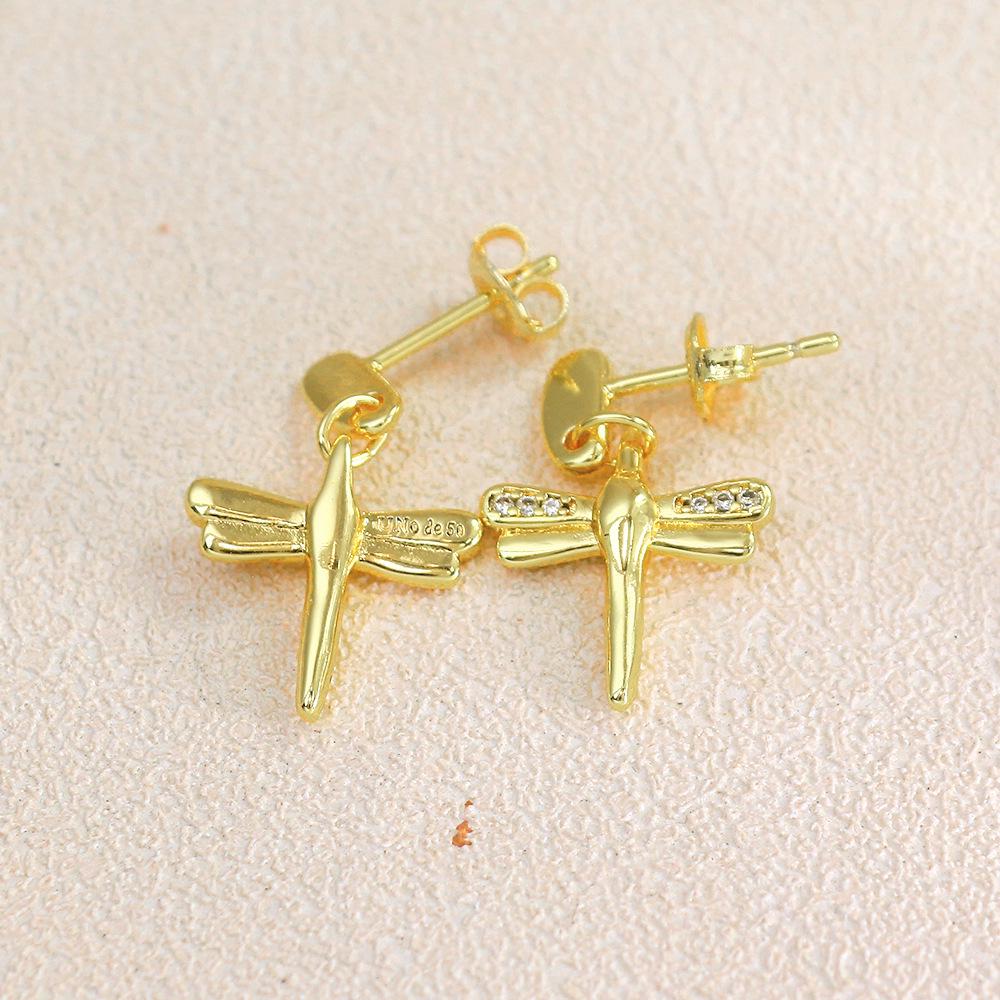 UNOde50 Dragonfly Geometric Gem Earrings - Romantic Jewelry Gift