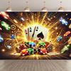 Black Jack Theme Colorful Theme printing polyester wall tapestry suitable for use in living rooms bedrooms offices bars party