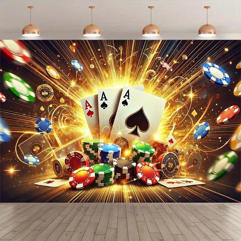 Black Jack Theme Colorful Theme printing polyester wall tapestry suitable for use in living rooms bedrooms offices bars party