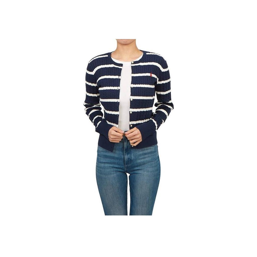 Polo Ralph Lauren Sweater Striped Print Single-Breasted Casual Kids Tops Blue White 313925609-002