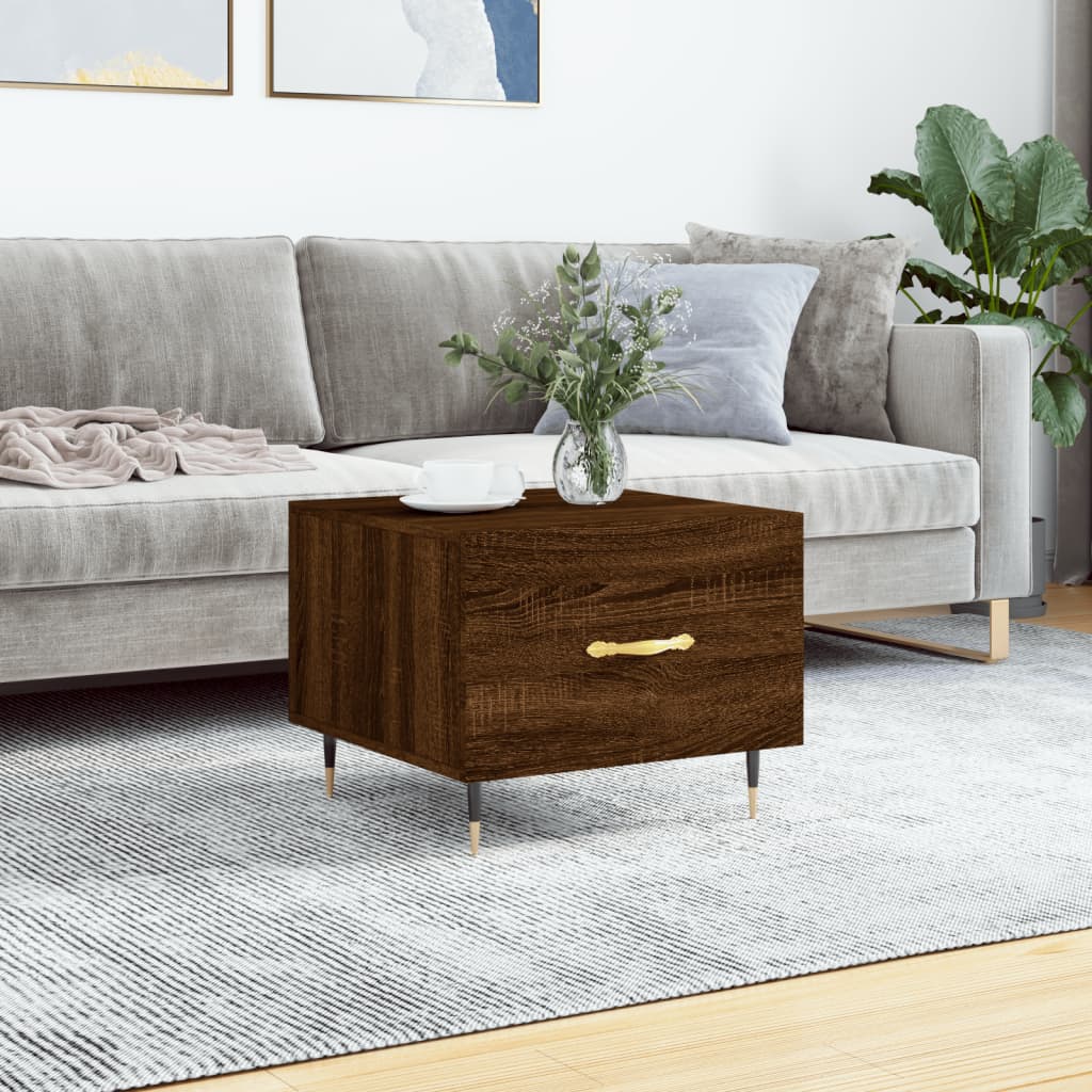 Vidaxl Coffee Table, Brown Oak, 50X50X40 Cm