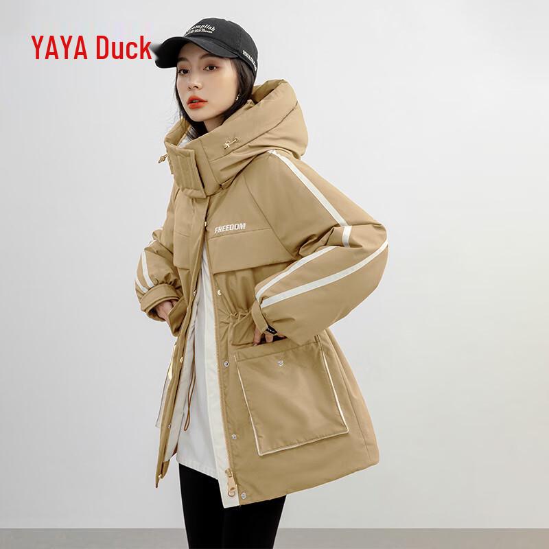 YAYA Women's Mid-Length Hooded Down Jacket