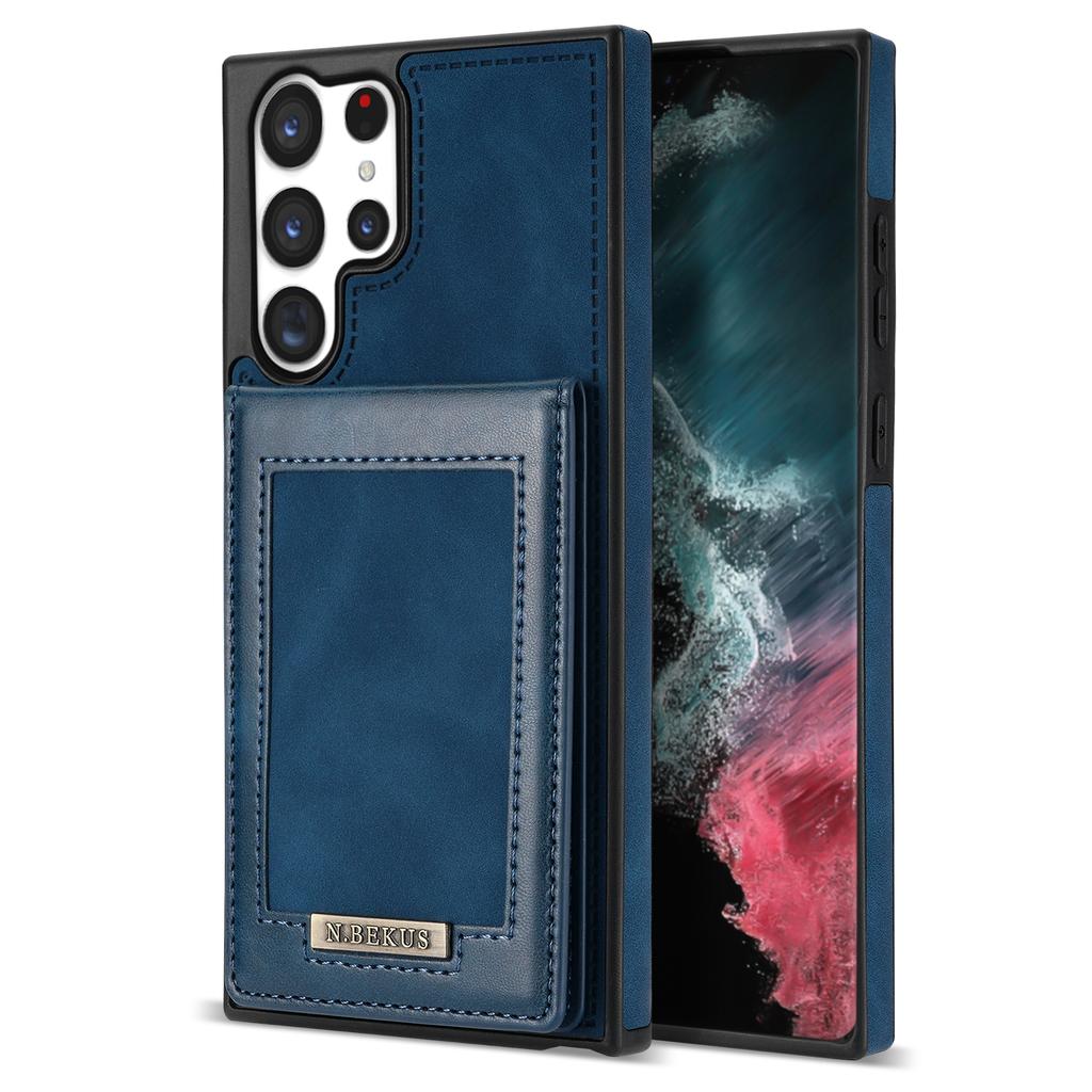 N.BEKUS For Samsung Galaxy S25 Ultra Case RFID Blocking Leather+TPU Phone Cover with Card Slots