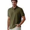 Polo Shirt Solid Color Jacquard Short Sleeved Casual Slim Fit Lapel Shirt for Men