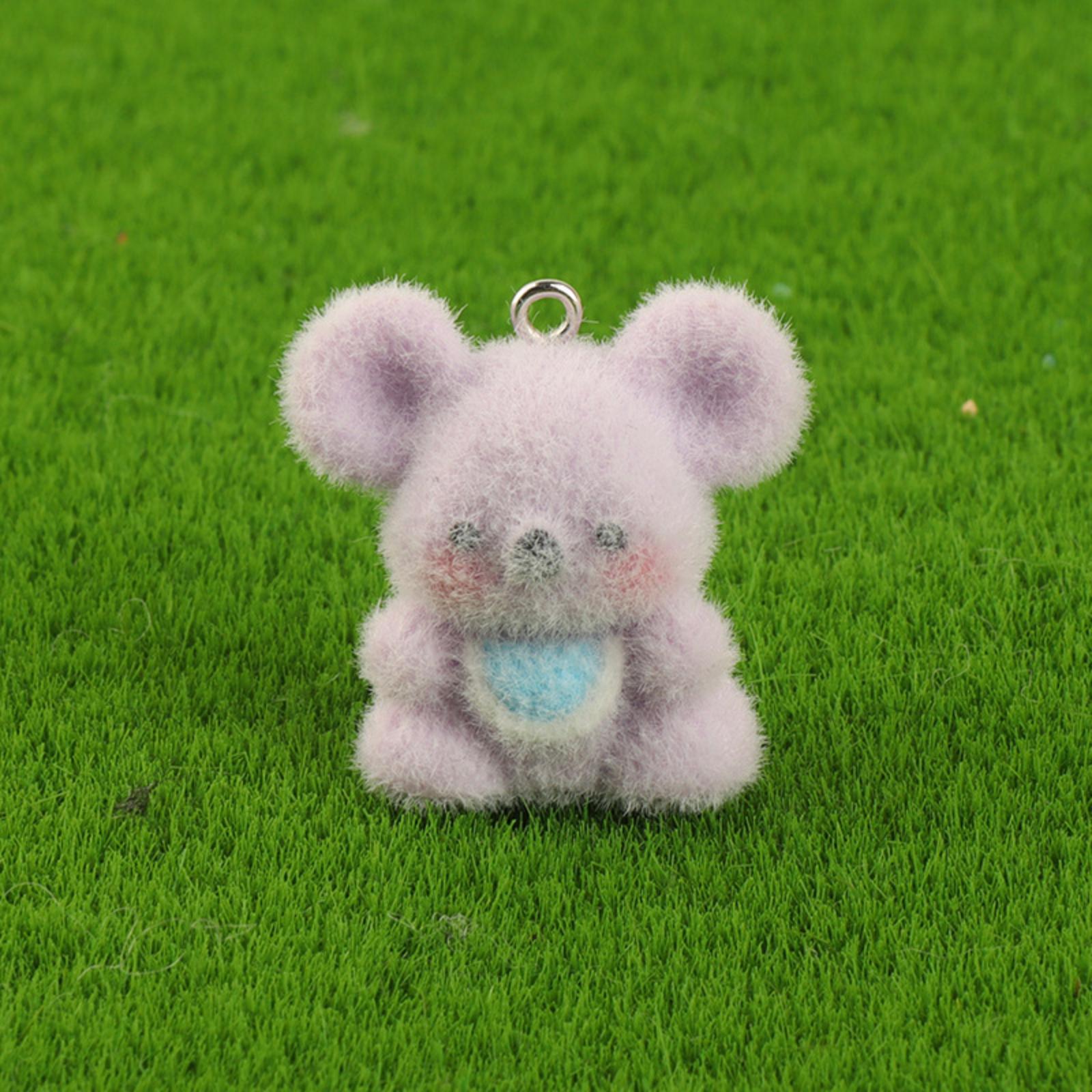

Resin Flocking Cute Three-dimensional Keychain Pendant Car Key Chain Pendant Bag Pendant One Size білий