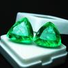 Natural COLOMBIAN Emerald Trillion Cut 17.58 Ct CERTIFIED Green Pair Gemstone