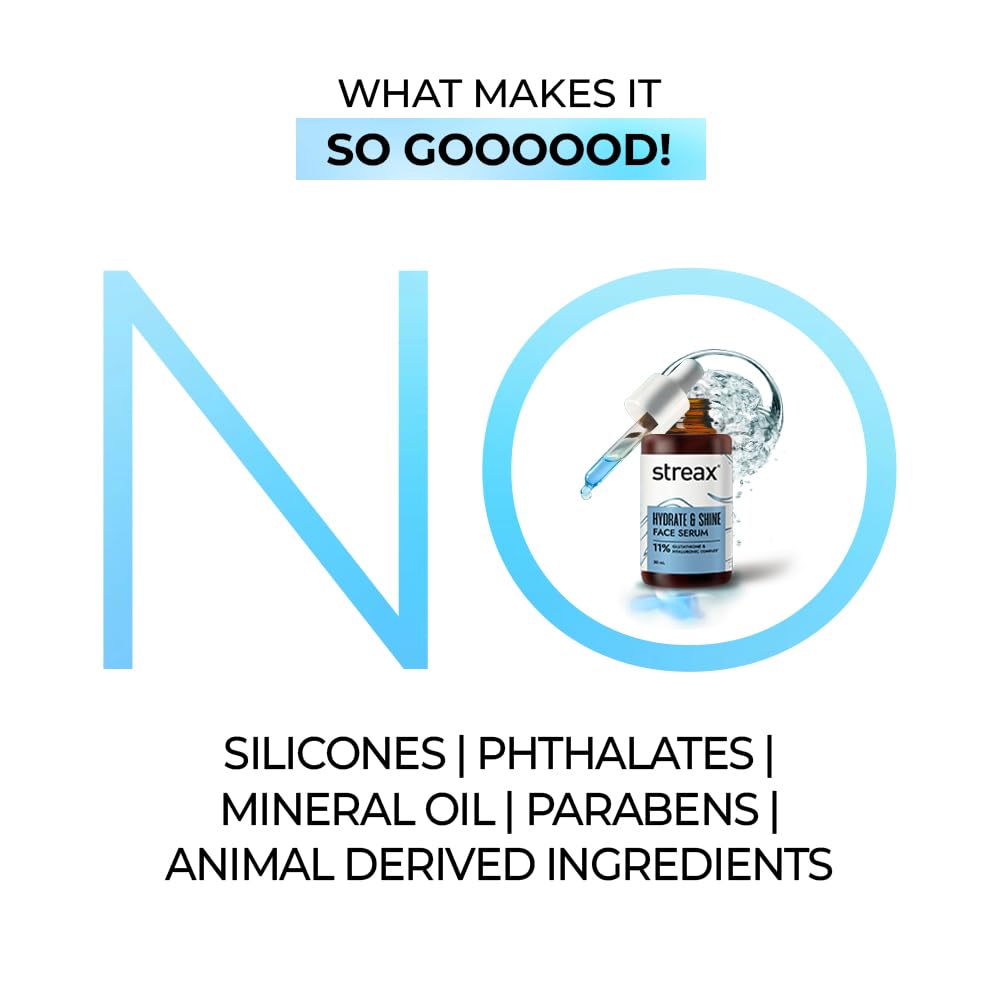 Streax Serum Hydrate & Shine Face Serum 30ml for Brightening Instant Glow and 48Hr Hydration for All Skin Types