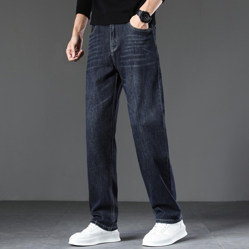 Autumn new style of jeans, loose, straight, comfortable, soft, trendy and versatile, fashionable denim trousers