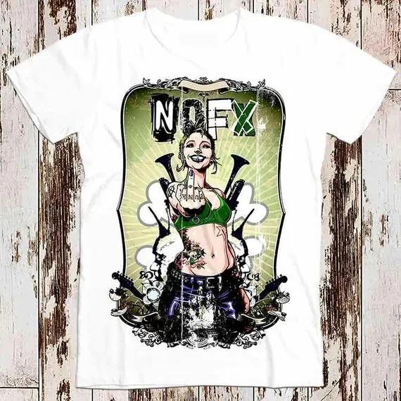 Stylish Black Cotton T-Shirt Featuring NOFX Band Logo and Vintage Group Portrait Print Graphic Oversized Streetwear T-Shirt