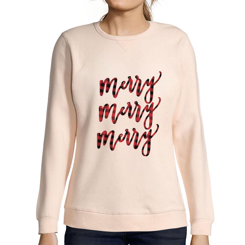 ULTRABASIC®  - Femme Graphique Merry Sweatshirt Action de Graces Xmas Cadeau Idees Tee