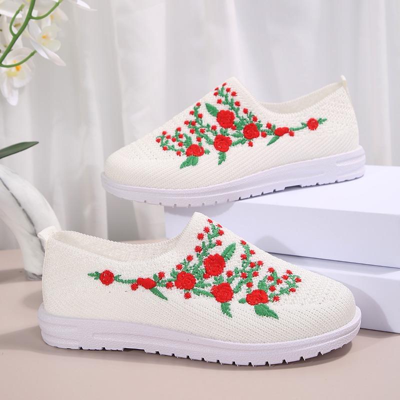 Fashion 2024 Women Sneakers Breathable Floral Comfort Soft Solid Color Fashion Lightweight Shoes for Women