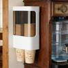 Cup Dispenser Wall Mount Double Cylinders Storage Rack Coffee Cup Organizer for Home Kitchen Restaurant Cafe Bar Breakroom Party