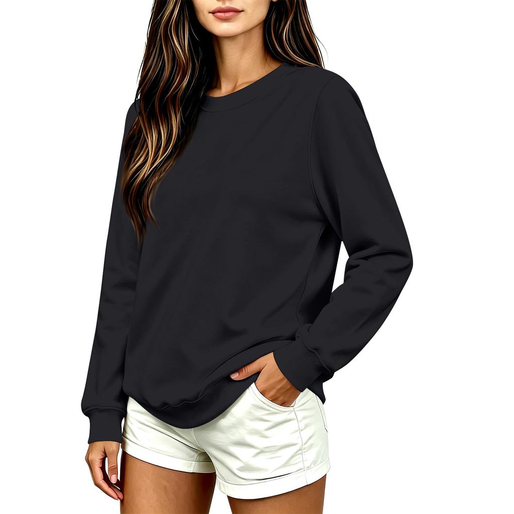 Damenmode Lässiger Langarm Bedruckter Rundhals-Sweatshirt