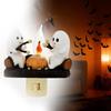 Ghost Campfire Night Light Halloween Night Lights 3D LED Ghost Flickering Nightlight for Bedroom Indoor Decorations