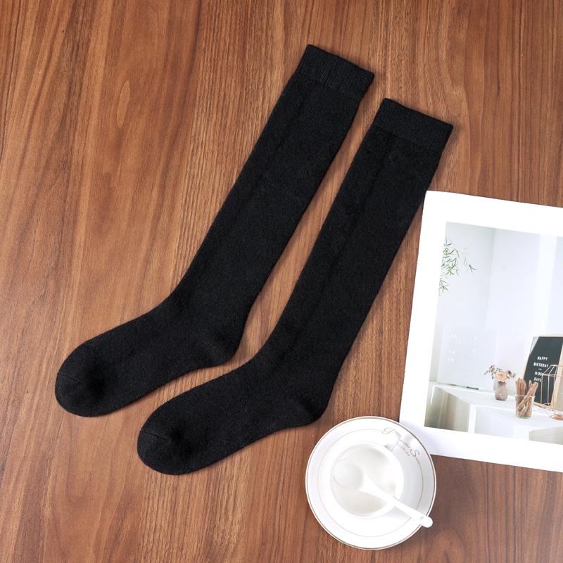 

Women s Cashmere Blend Long Leg Socks Solid Color Winter Ankle Warmth Windproof for Hiking Cycling Casual Minimalist Foot M