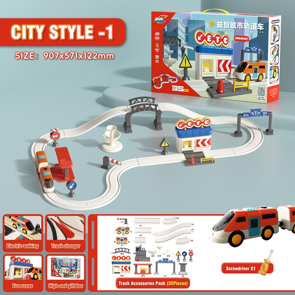 Non-Toxic Engineer Electric Adventure Rail Train Educational Toys Diy High-Speed Train Track Model Car Children Toys For Children Kids Gifts