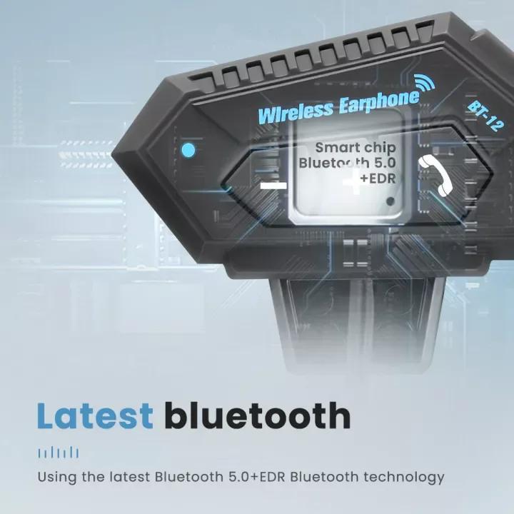 Kit auricolare Bluetooth 5.0 per casco, chiamata vivavoce wireless, auricolare impermeabile per moto, lettore musicale MP3 per tutti i caschi