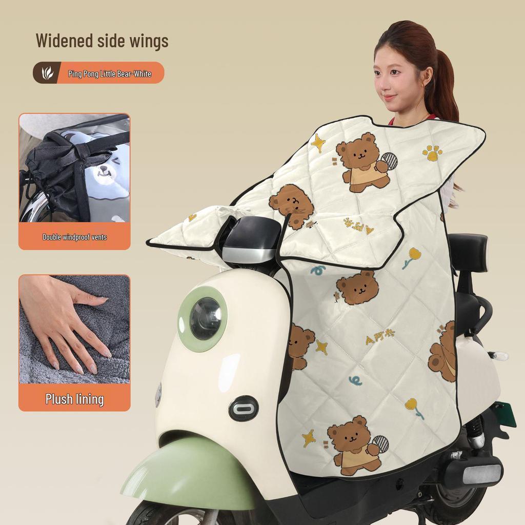 Thickened Fleece-Lined Electric Car & Motorcycle Windshield Quilt: Winter Waterproof Coldproof Cover