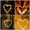 3Pcs Heart Shape Window Hanging Lights Suction Cup Decor for Valentine's Day Bedroom Living Room Cafe Hotel Bar Gift LED