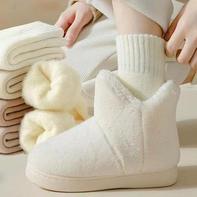 Fluffy Wool Cushion Socks for Winter