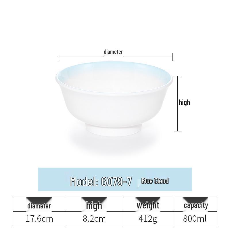 Imitation Porcelain Melamine Ramen Bowl - Large Douli Hat Design for Soup, Mala Tang, Rice Noodles
