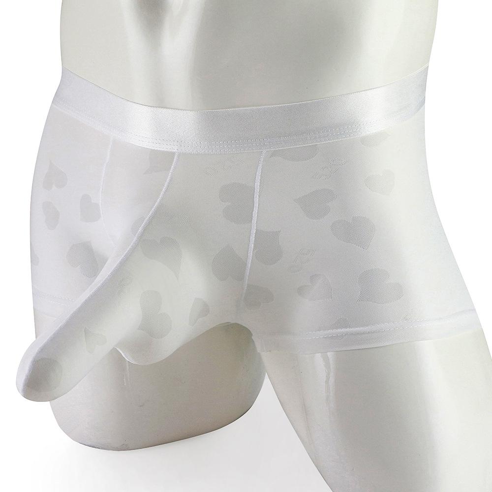 Men's Exotic Heart-Shaped Jacquard Thin Elephant Trunk Underwear Set