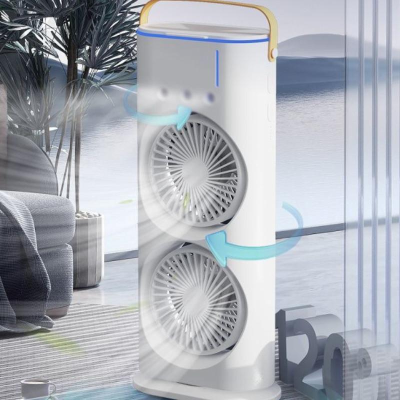 Multifunctional Shaking Head Spray Fan Humidifying Refrigeration Air Conditioning Fan Portable Desktop Fan Air Cooler