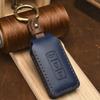 Leather Car Key Fob Case Key Cover For Mitsubishi Outlander Lancer 10 Pajero Sport Ex Asx Rvr Colt Grandis L200