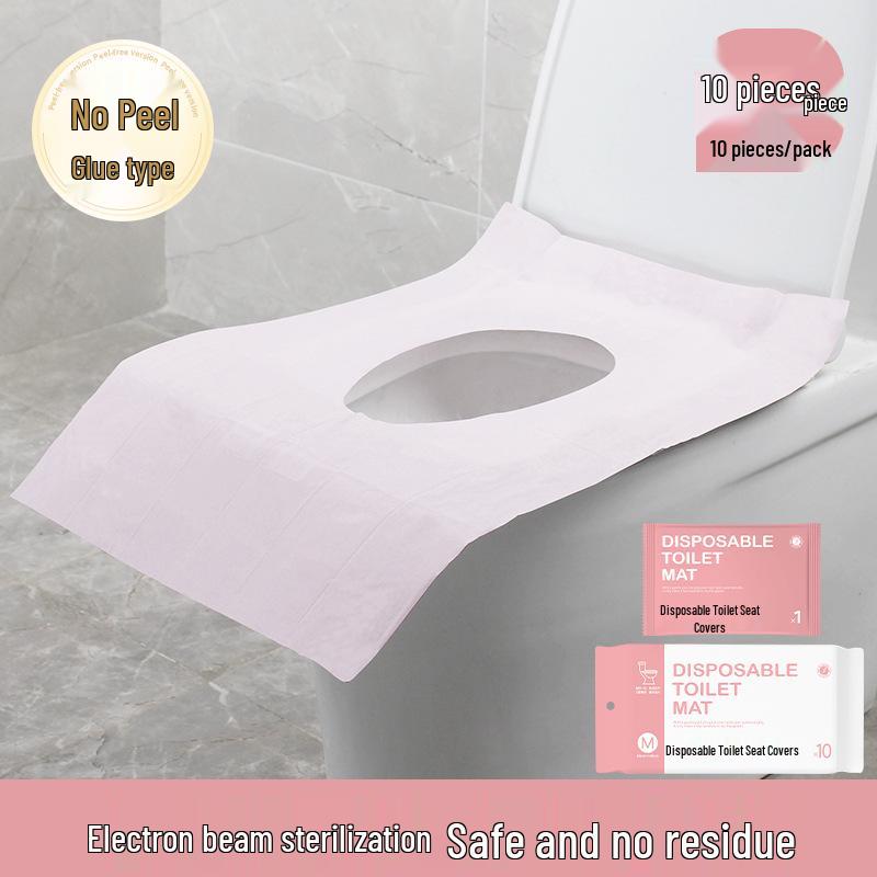 Individually Wrapped No-Peel Disposable Toilet Seat Cover for Travel & Hotel Use
