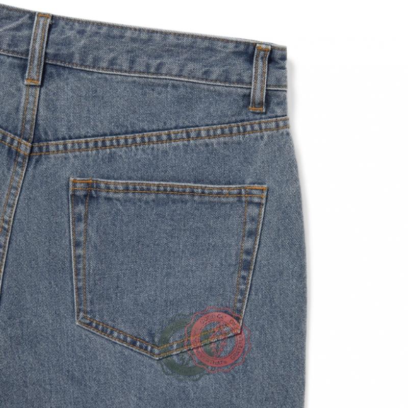 Disisneverthat Gd Overlap Lightning Denim Short Washed Blue