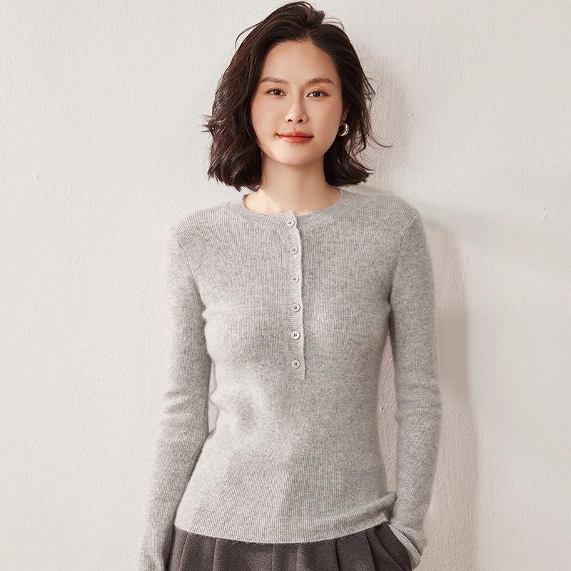 Lekasha Women's Round Neck Cashmere Sweater - New Spring/Autumn Knitted Pullover