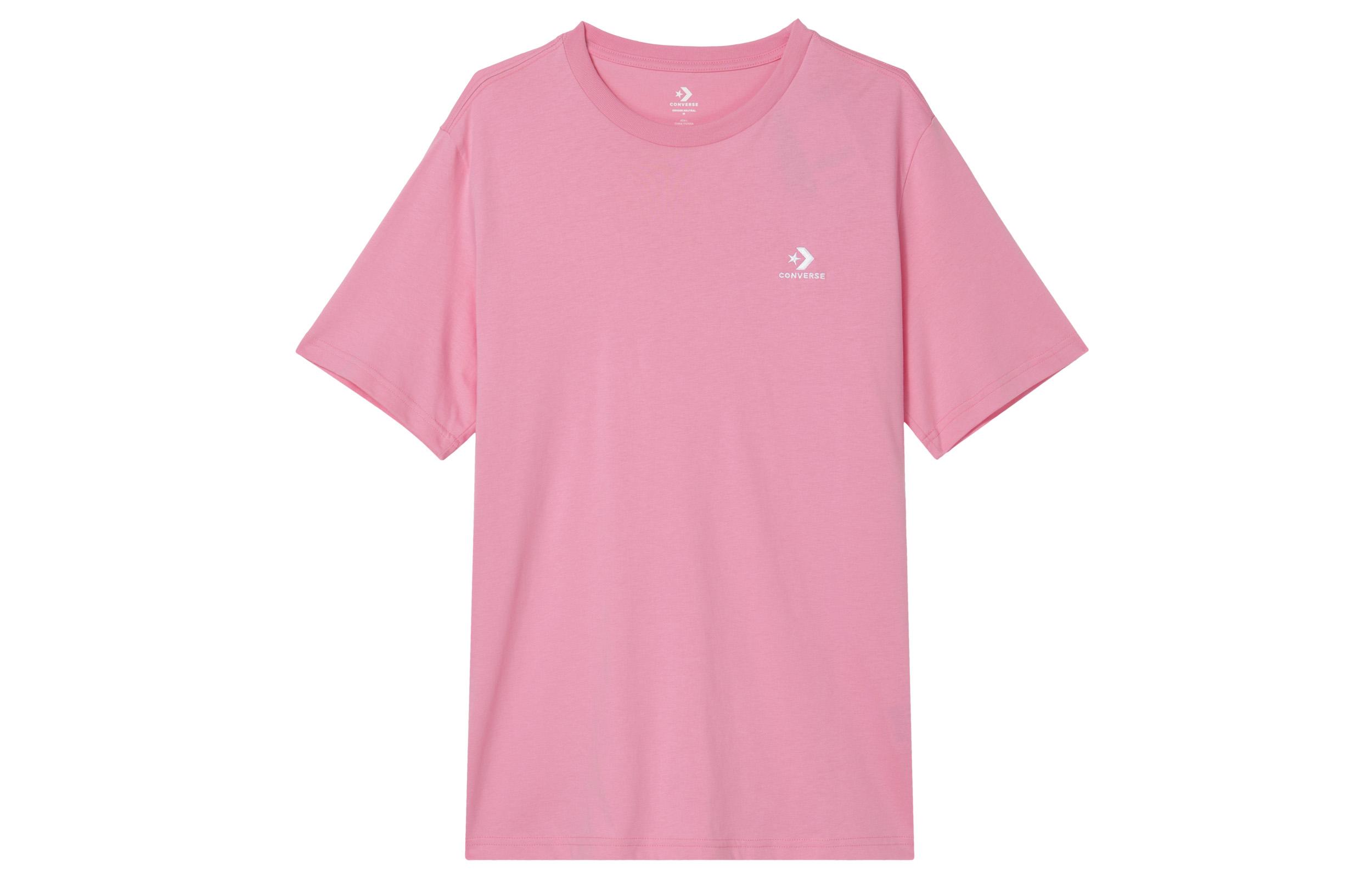 Converse T Shirts Unisex Pink Crew Neck Moderate Straight Fit 10023876-A33 M