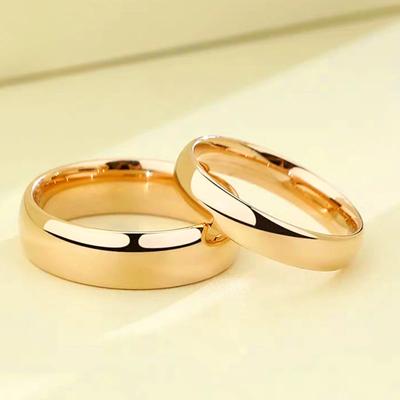 Semplici Anelli Nuziali in Acciaio Inossidabile da 2/4/6/8mm Dorati Lisci per Donne Uomini Coppia Anello Gioielli
