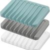 Home Silicone Drain Soap Box Kitchen Bathroom Anti-slip Sink Tray Creative Washing Table Soap Tray Free Punch Drain Rack
