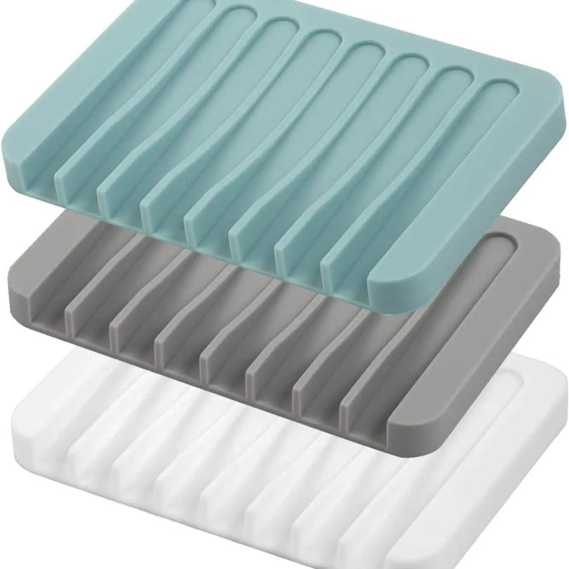 Home Silicone Drain Soap Box Kitchen Bathroom Anti-slip Sink Tray Creative Washing Table Soap Tray Free Punch Drain Rack