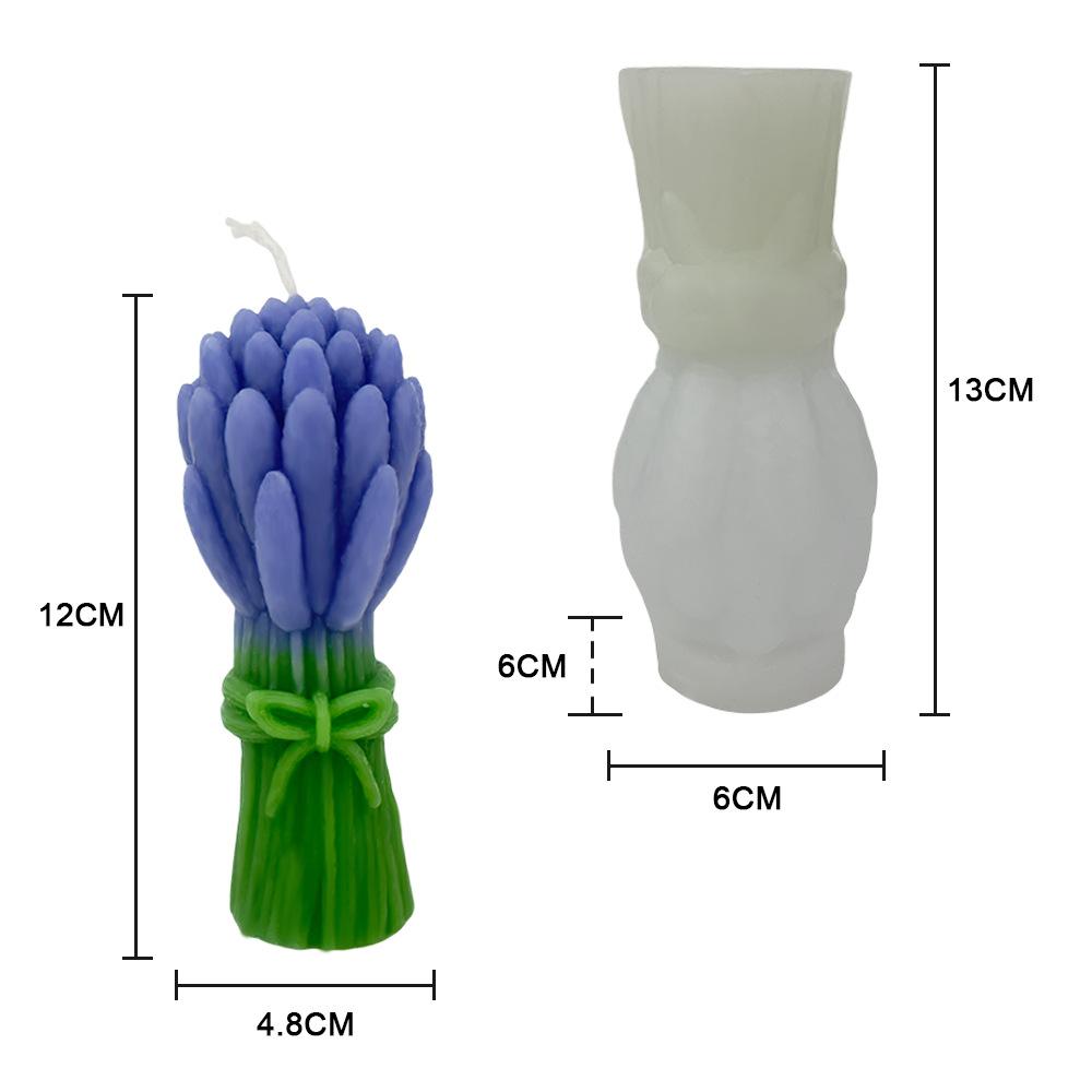 3D Lavender Tulip Bouquet Aroma Candle Silicone Mold DIY Valentine's Day Gifts Flower Ornaments Molds Handmade Soap Mould
