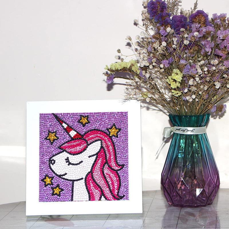 Kids Full Drill 5D Diamond Painting Kit, Cartoon Animal Handmade Diy Diamond Paste Decor Art